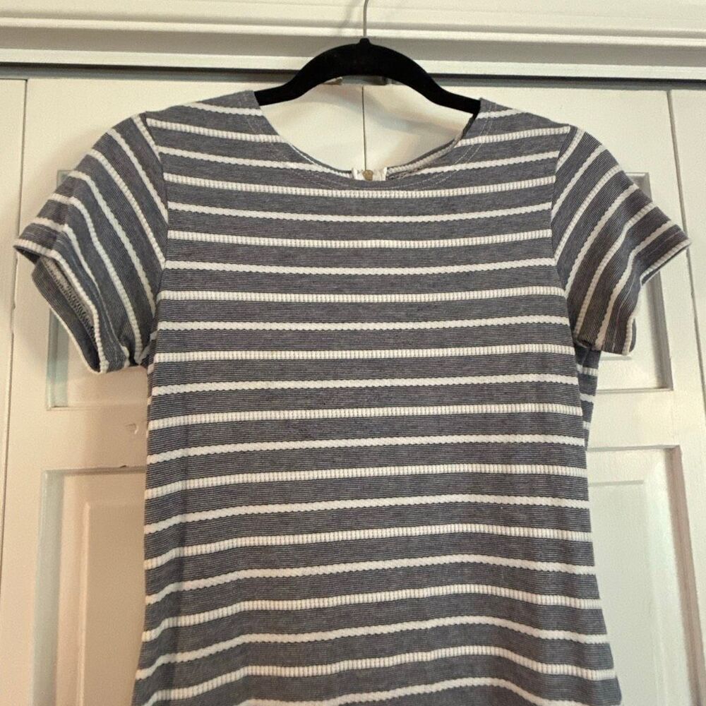 Sail to Sable grey and white striped crewneck shift nautical dress size xs - Picture 4 of 11